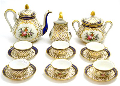 Lot 5286 - Limoges six setting porcelain floral tea set