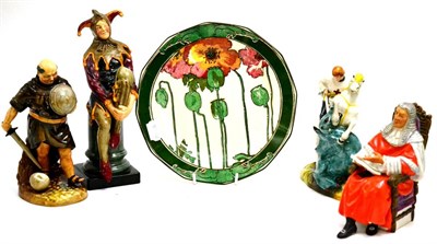 Lot 5291 - Royal Doulton figures: St George HN2051, The Jester HN2016, Friar Tuck HN2143, The Judge, matt...