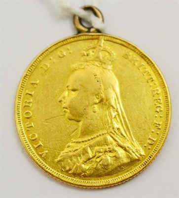 Lot 5310 - A (soldered) 1887 sovereign pendant