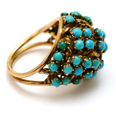 Lot 5340 - A turquoise bombé ring