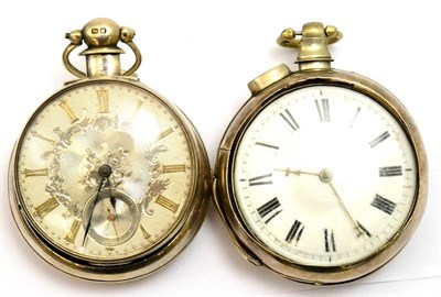 Lot 5358 - Two silver pair cased pocket watches