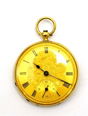 Lot 5364 - A lady's fob watch, case stamped with the French eagles head mark for 18ct gold