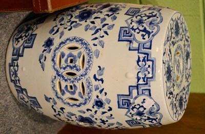 Lot 5382 - A 20th century Chinese blue and white garden seat, 48cm high