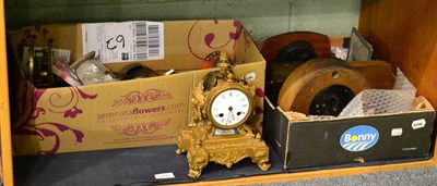 Lot 5393 - A spelter striking mantel clock and a quantity of mantel clocks