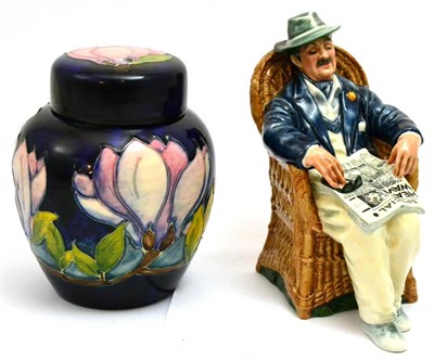 Lot 5404 - A Walter Moorcroft 'Magnolia' ginger jar and cover together with a Royal Doulton 'Taking Things...