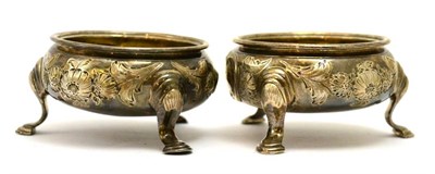 Lot 5413 - Two mid-18th century silver cauldron salts