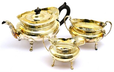 Lot 5429 - Three piece silver tea set