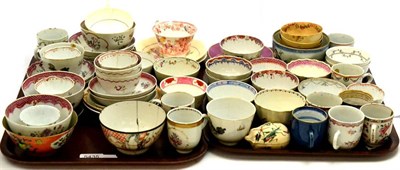 Lot 5435 - A group of 18th century and later Chinese tea bowls and saucers (two trays)