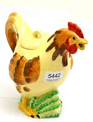 Lot 5442 - A Clarice Cliff rooster teapot