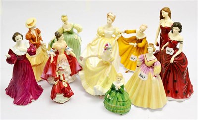 Lot 5474 - Twelve Doulton, Coalport and Worcester figures