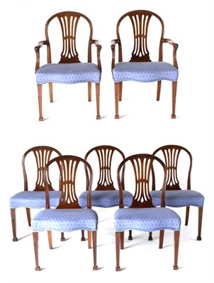 Lot 939 - A Set of Ten Mahogany Hepplewhite Style Dining Chairs, early 20th century, including two...