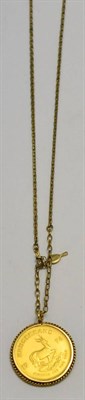 Lot 5510 - Krugerrand with loose mount as a pendant on chain