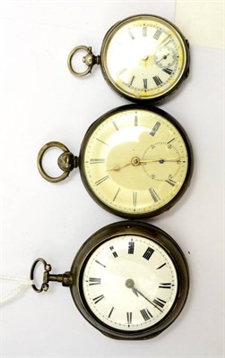 Lot 5515 - Silver pair cased pocket watch, silver fob watch and a silver pocket watch