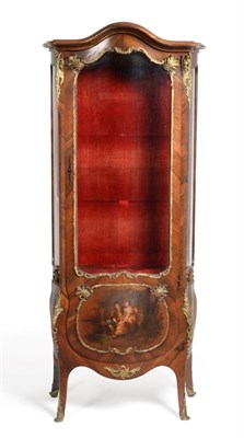 Lot 948 - A Louis XIV Style Rosewood and Gilt Metal Mounted Vitrine, circa 1900, with red velvet lined...