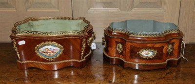 Lot 949 - A Louis XV Style Kingwood, Tulipwood and Gilt Metal Mounted Jardinière, late 19th century, with  a