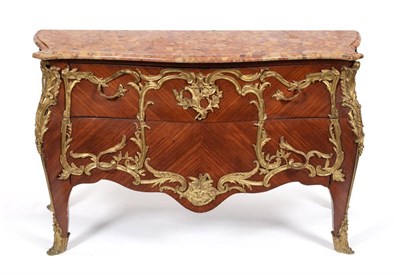 Lot 950 - A Louis XV Style Kingwood and Gilt Metal Mounted Two Drawer Commode, late 19th/early 20th...