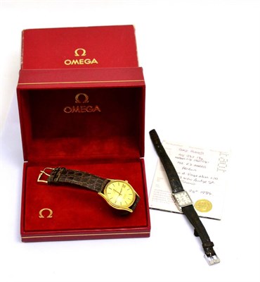 Lot 5575 - A gentlemen's Omega Seamaster quartz and a lady's Omega De Ville wristwatch, with Omega box (2)