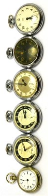 Lot 5577 - American fob watch by Waterbury Watch Co. and five pocket watches