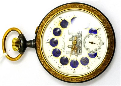 Lot 5581 - Blued steel-cased pocket watch by Perret & Co