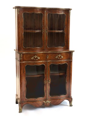 Lot 955 - A French Louis XV Style Rosewood, Tulipwood and Parquetry Decorated Meuble d'Appui, late 19th...