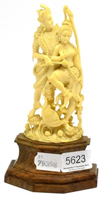 Lot 5623 - A 19th century Indian ivory figure group (a.f.)