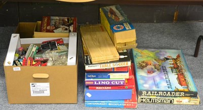 Lot 5648 - A collection of assorted board games together with two Meccano sets, a Bayko set, various...