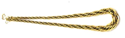 Lot 5651 - A graduated fancy link necklace, tests as gold