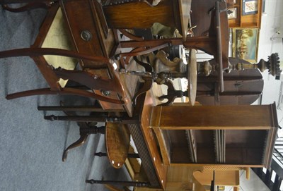 Lot 6020 - A scumbled side table, a Regency mahogany side table and an open bookcase (3)