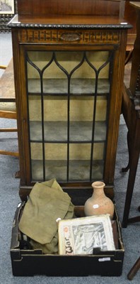 Lot 6022 - A George V mahogany display cabinet, a quantity of militaria and decorative items including a...