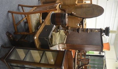 Lot 6023 - Oak refectory table and an oak chair with tapestry seat (2)