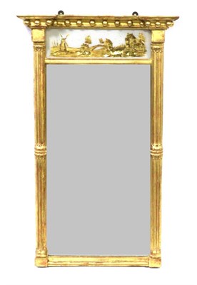 Lot 969 - A Regency Gilt and Gesso Pier Glass, early 19th century, with a breakfront ball surmounted pediment