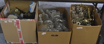 Lot 6056 - A large quantity of silver plate, glass including decanters and miscellaneous items (in three...