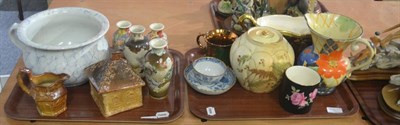 Lot 6061 - A quantity of assorted ceramics including Art Deco jug, Crown Devon lustreware vase, Chinese...