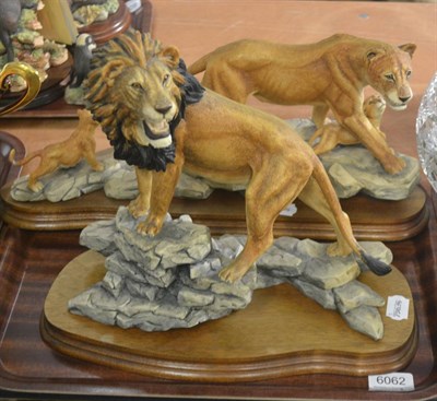 Lot 6062 - Two Border Fine Art groups, lion and lioness with cubs (a.f.)