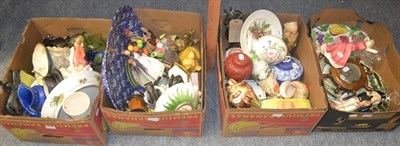 Lot 6113 - Large quantity of ceramics, glass, metalwares, lacquer vase, etc (in four boxes)