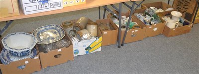 Lot 6125 - A quantity of household ceramics including, storage jars, meat dishes, cheese dish, tea wares...