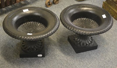 Lot 6136 - A pair of cast iron planters