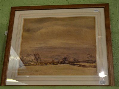 Lot 6184 - Fred Lawson, Penhill in mist and snow, watercolour, signed