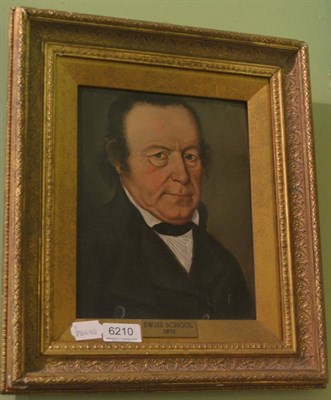 Lot 6210 - A 19th century Swiss school, portrait of a gentleman, oil on board