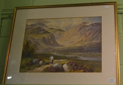 Lot 6224 - J.J. Hughes (19th century) 'Looking towards Borrowdale from above Rosthwaite', signed and dated...