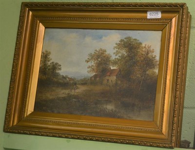 Lot 6225 - Sidney Melling (19th/20th century) Figures and a cottage in a landscape, signed, oil on canvas,...