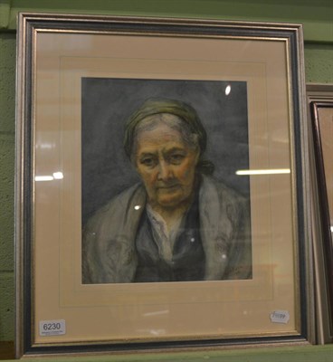 Lot 6230 - * Kerr (early 20th century), head and shoulders portrait of an elderly lady wearing a green...