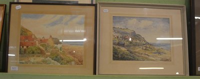 Lot 6231 - H Adams, Runswick Bay, signed and dated 1958, watercolour; T G, Lady Palmer's cottage, Runswick...