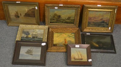 Lot 6235 - Eight oils, shipping scenes, after Redmore and others (8)