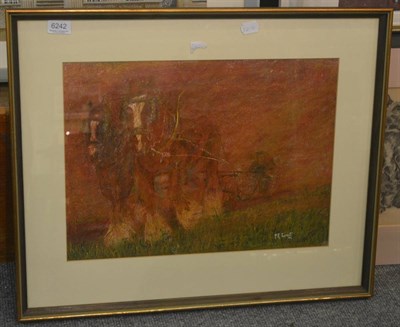 Lot 6242 - Peter Rex Tarrant (b.1943), a plough team, signed, mixed media