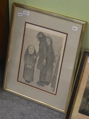 Lot 6246 - After Lawrence Stephen Lowry (1887-1976), ";Family Discussion";, bears signature, numbered 619/850