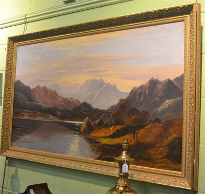 Lot 6247 - Charles Leslie, a large mountainous lakeside landscape