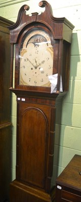 Lot 6261 - Mahogany longcase clock with eight day painted arch dial signed J Hardy, with ";Success to the...