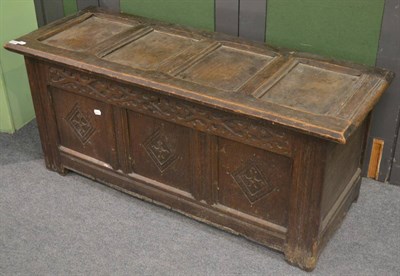 Lot 6264 - A late 18th century panelled oak coffer