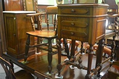 Lot 6277 - A 19th century French walnut bedside cabinet with marble top and a Victorian mahogany bedside...